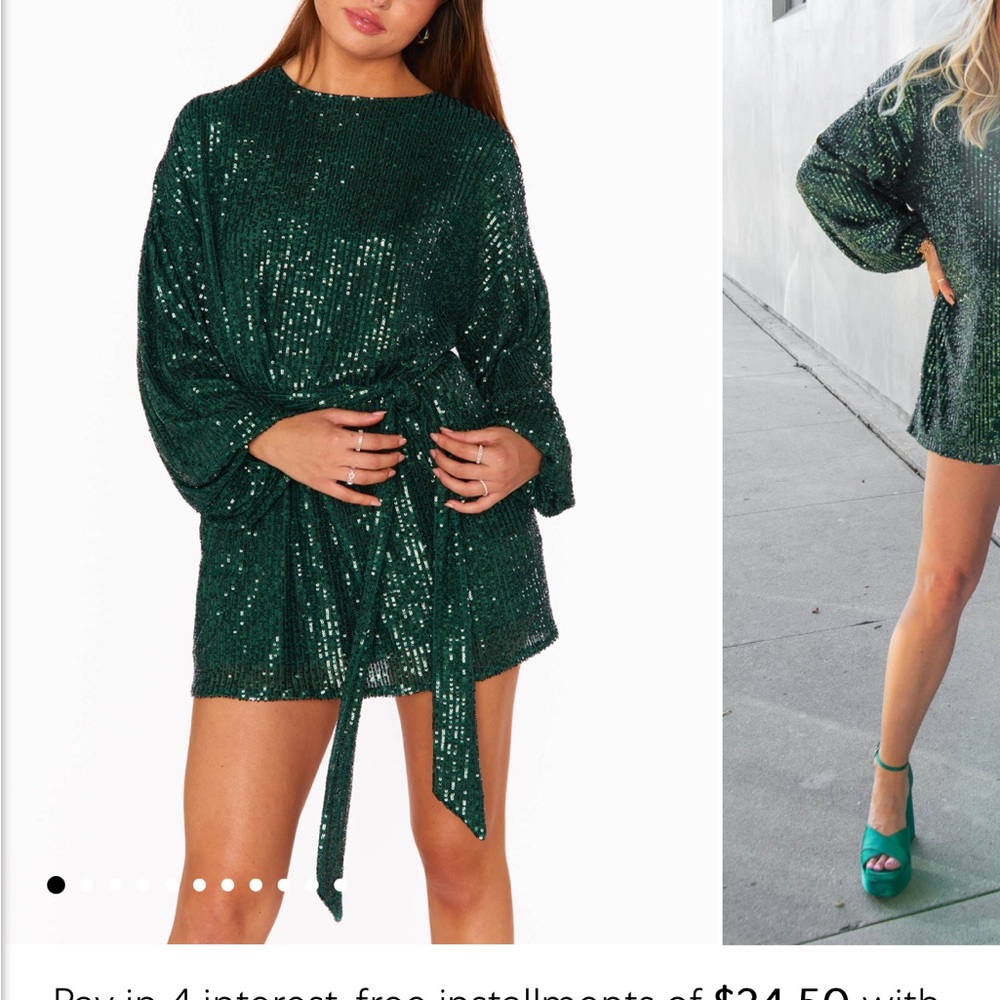 Green Sequin Mini Dress